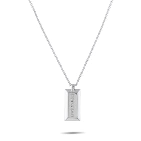 Bvlgari 18K White Gold 17.5" Ingot Bar Necklace