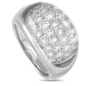 Estate 0.50ctw Pave Diamond, Rock Crystal and 18K Ring