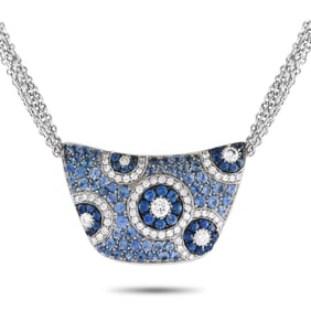 Cellini 5.20ctw Blue Sapphire and Diamond 18K Necklace