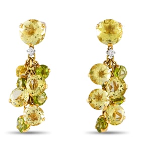 Casato 18K, Quartz, Prasiolite, and Diamond Earrings