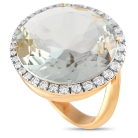 Casato 0.78ctw Diamond, Prasiolite, and 18K Ring