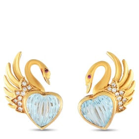 Carrera y Carrera 18K, Topaz and Diamond Ear Clips