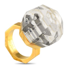 Baccarat 18K Yellow Gold and Crystal Ring