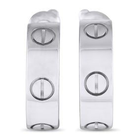 Cartier Love 18K White Gold 0.75" Hoop Earrings