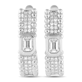 1.00ctw Diamond and 18K White Gold 0.75" Earrings