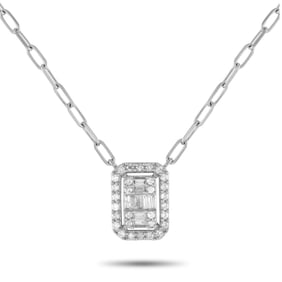 14K White Gold and 0.40ctw Diamond Necklace