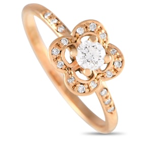 Mauboussin 18K Rose Gold and Diamond Quatrefoil Ring