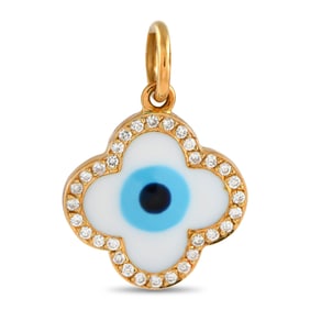 Aaron Basha 18K, Diamond and Enamel Evil Eye Charm