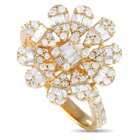 1.00ctw SI1-SI2/H-J Diamond and 14K Flower Ring