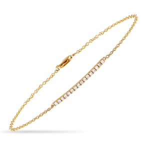14K Yellow Gold and 0.25ctw Diamond 7" Bracelet