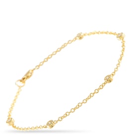 14K Yellow Gold and 0.20ctw Diamond 7" Bracelet