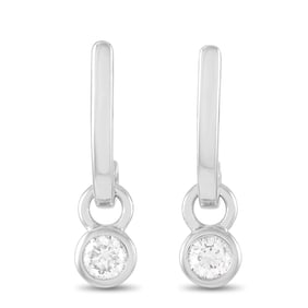 14K White Gold and 0.50ctw Diamond Dangle Earrings