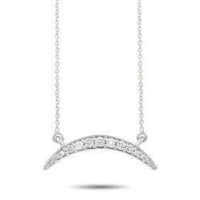 14K White Gold and 0.15ctw Diamond 17.5" Necklace
