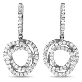 1.00ctw Diamond and 14K White Gold 1" Earrings