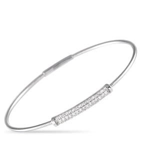 18K White Gold and 0.60ctw Diamond 7.65" Bangle