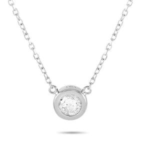 14K White Gold and 0.20ct Diamond 15" Necklace