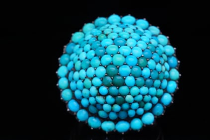 Victorian Turquoise and 14K Yellow Gold Dome Ring