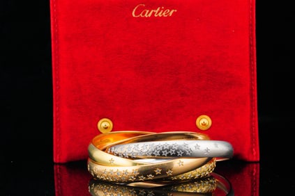 Cartier 3.50ctw Diamond 18K 100th Anniversary Bangle