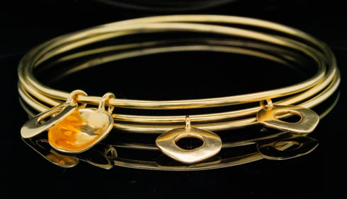 Ippolita Lot of (3) 18K Yellow Gold Charm Bangles