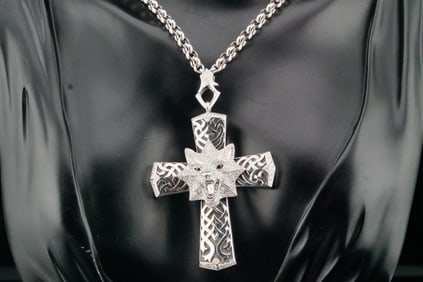 Magerit 9.60ct Amethyst, 3.00ctw Diamond 18K Necklace