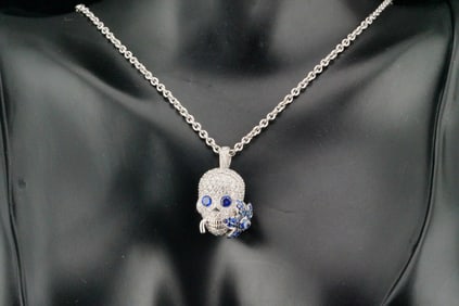Gucci Flora 1.00ctw Diamond, Sapphire 18K Necklace