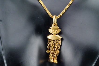 Pomellato Vintage 18K Yellow Gold 16" Clown Necklace