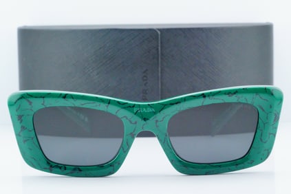 Prada Green Marble Sunglasses W/Case (Never Used)