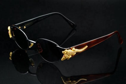 Kieselstein-Cord Sunglasses W/Diamond and 18K Alligator