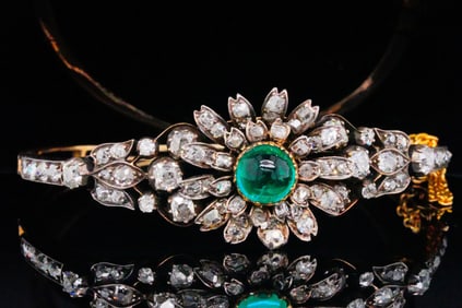 5.00ctw Diamond and 2.25ct Emerald Bracelet