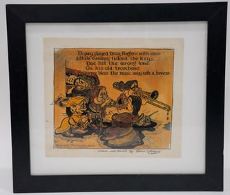 Disney's Snow White 1932 Drawing W/COA