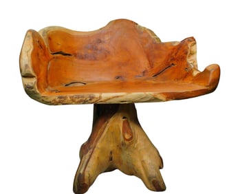 Handcrafted Solid Carved Driftwood Chair