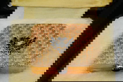 14K Gold Pill Box w/Eagle, Diamond, Ruby Accents