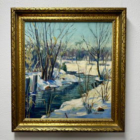 J.A. Fowler Original Oil on Canvas Landscape Painting