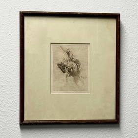 Edward Borein (1873-1945) "Bronc Rider" Etching (1 of 4)