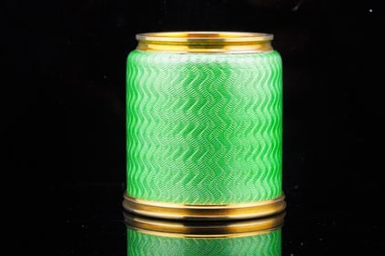 Vintage 88 Silver and Guilloche Enamel Beaker Cup