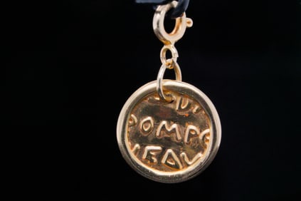 Italian 14K Yellow Gold Medallion Charm