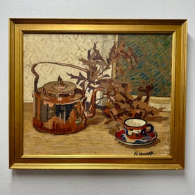 G. Menner Original Oil on Canvas Still Life Painting