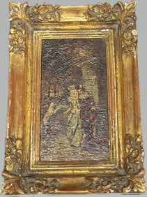 Original Oil on Canvas Painting "Evening Stroll"