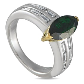 1.75ct Tsavorite, 0.70ctw Diamond Platinum/18K Ring