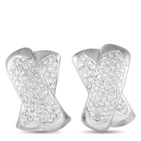 1.30ctw Diamond and 18K White Gold Earrings