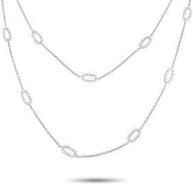 3.50ctw Diamond and 18K White Gold 36" Necklace