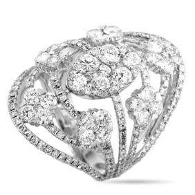 3.85ctw VS2-SI1/G-H Diamond and 18K White Gold Ring