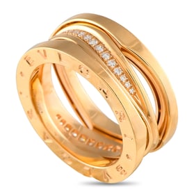Bvlgari Legend 18K Rose Gold and Diamond Ring