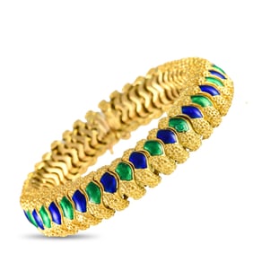 Cartier Vintage 18K Yellow Gold and Enamel Bracelet