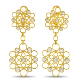 Buccellati 1.17ctw Diamond and 18K 2.5" Earrings