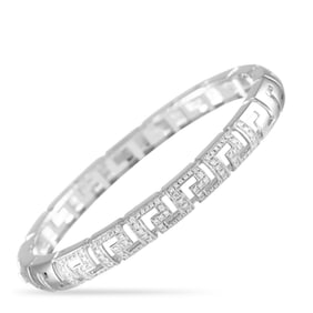 Versace 1.20ctw Diamond and 18K Greca Bangle