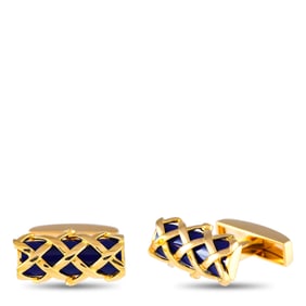Tiffany & Co. 18K Yellow Gold Enameled Cufflinks