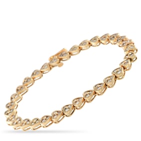 3.00ctw Diamond and 14K Yellow Gold Heart Bracelet