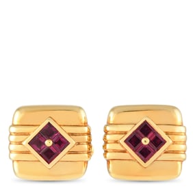 Van Cleef & Arpels 18K Yellow Gold and Ruby Cufflinks