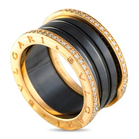 Bvlgari B.zero1 18K, Black Ceramic and Diamond Ring